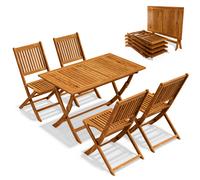 Conjunto mesa sillas jardín Sídney Light 5 pzas acacia FSC®