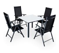 Conjunto mesa y sillas 1+4 antracita aluminio plegables