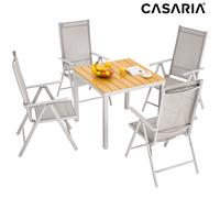 Conjunto mesa y sillas Berna 1+4 aluminio WPC gris plegables