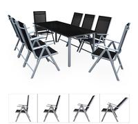 Conjunto mesa y sillas de aluminio Berna 1+8