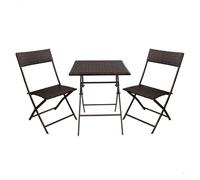 Aktive Conjunto mesa y sillas jardín 61121 – Mesa 60x60x72 y 2 sillas 47x83,5 – Plegable ratán