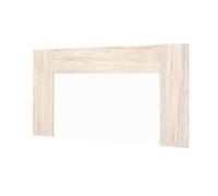 Conjunto muebles dormitorio matrimonio con cómoda, 2 mesitas noche 3 cajones y cómoda 5 cajones color blanco y sahara