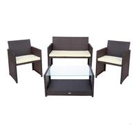 Conjunto muebles terraza ratán 3 sillones y 1 mesa Aktive