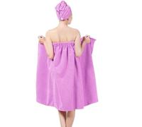 Conjunto multifuncional de microfibra para sauna Ibenzoa®, que incluye bata con cintura ajustable y toalla para el cabello, altamente absorbente y de secado rápido, ideal para sauna y spa