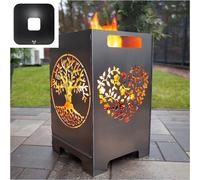 Conjunto para barbacoa Feuertonne | Cesta para fuego con sistema de encaje + Placa para fuego | Placa para barbacoa, forma: corazón + Placa para barbacoa