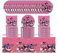Conjunto para fiesta de cumpleaños, decoración para cumpleaños, plato, mantel y servilletas, apto para 20 personas