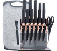 Conjunto profesional de 15 piezas de cuchillos de cocina, que incluye una tabla de cortar, cuchillos s con filo afilado, y un juego de cuchillos de mesa con cuchillos para carne
