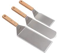 Conjunto profesional de espátulas – espátula para tortillas y raspador para sartenes de acero inoxidable, 10,2 x 20,3 cm, espátula grande para hamburguesas, ideal para planchas