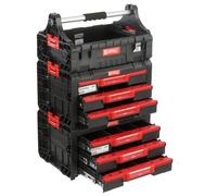 Conjunto que consta de 2 cajones para herramientas triples, un estuche con asa, sistema modular, para garaje o taller profesional
