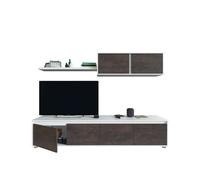 Conjunto salón industrial mueble modular tv mesa centro mesa comedor estantería blanco ã"xido