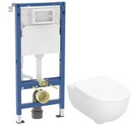 Conjunto taza de inodoro con asiento de cierre suave Geberit Selnova Premium 502.793.00.1, marco empotrado Geberit Duofix 111.170.00.2