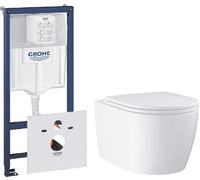 Conjunto taza de inodoro con asiento de cierre suave Grohe Start 103848SH00, marco empotrado Grohe Rapid SL 38539001