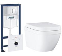 Conjunto taza de inodoro Grohe Euro Ceramic 39554000, marco empotrado Grohe Rapid SL 38827000