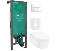 Conjunto taza de inodoro Hansgrohe EluPura S 60193450, marco empotrado Hansgrohe iFrame universal 01022180, 60148450, 66001450
