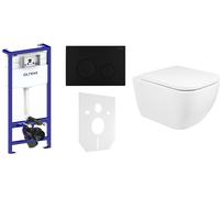 Conjunto taza de inodoro Oltens Vernal 42502000, marco empotrado Oltens Triberg 50001000, 45104000, 57104300, 49301000
