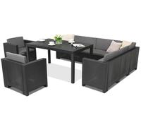 Conjunto Technorattan con sofá esquinero Colorado Comida Max 9 antracita Bica