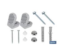 Conjunto tornillos fijación inodoro y soporte nylon horizontal
