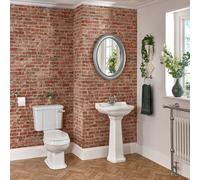Conjunto Tradicional para Cuarto de Baño Completo con Inodoro Monobloque y Lavabo con Pedestal - Richmond
