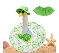 Conjunto Veraniego Para Ganso De Porche,Con Sombrero y Gafas Solares de Verano Hawaiano,Conjuntos De Ganso De Porche Delantero - Para En Piscina, Festivales, Eventos, Jardín, Patio, Balcón, Terraza