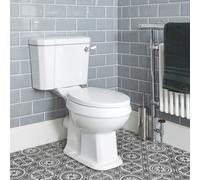 Conjunto WC Completo con Inodoro Monobloque Tradicional con Salida Horizontal Cisterna Tapa - Palanca de Descarga Cromada/Blanca - Richmond
