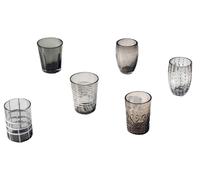 Conjunto Zafferano Melting Pot con 6 vasos de un solo color - Gris - fabricados en vidrio soplado a mano, con capacidad de 32 cl - Vasos artesanales para agua y cócteles