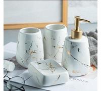 Conjuntos de baño de cerámica, disponibles en 3, 4 o 5 piezas, un moderno y lujoso set de accesorios para el baño con diseño de mármol. Conjuntos y accesorios de cerámica para el baño, ideales para ho