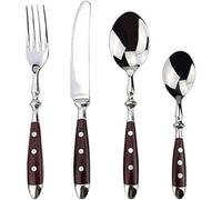 Conjuntos de cubiertos, 24 piezas, diseño clásico y elegante, fabricados en resina, con mango remachado, de acero inoxidable. Cubiertos de estilo occidental, set de 4 piezas, utensilios de alta calida