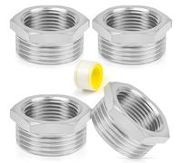 CONJURAIDE 4 unidades de reducción de 1/2 a 3/8 de acero inoxidable, adaptador de rosca de 3/8 a 1/2 con cinta de sellado de rosca, boquilla reductora de 1/2" a 3/8" para tuberías de agua AG Ø20 mm x