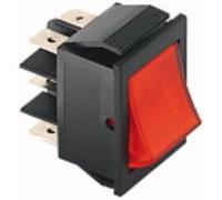 Conmutador basculante bipolar luminoso rojo 6a/250vac