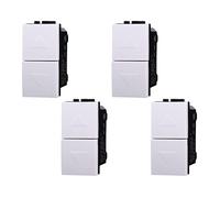 Conmutador bipolar 10 A, botón persiana, compatible con Bticino Living Light (4 unidades, blanco)