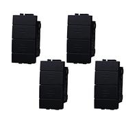 Conmutador bipolar 10 A, botón persiana, compatible con Bticino Living Light (4 unidades, negro)