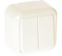 Conmutador doble ancient 2 teclas beis 6x6x3 cm
