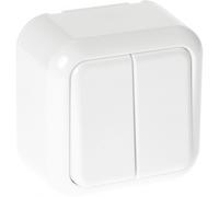 Conmutador doble ancient 2 teclas blanco 6x6x3 cm