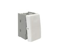 Conmutador empotrable 10A 250V, diseño estrecho, permite controlar luces y dispositivos eléctricos de forma eficiente.