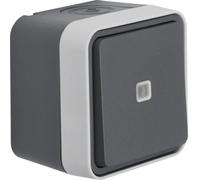 Conmutador luminoso Monobloc de superficie estanco HAGER Cubyko WNC002 IP55