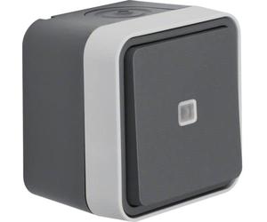 Conmutador luminoso Monobloc de superficie estanco HAGER Cubyko WNC002 IP55