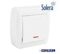 Conmutador unipolar con indicador luminoso 74x72x28mm solera