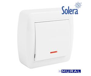 Conmutador unipolar con indicador luminoso 74x72x28mm solera