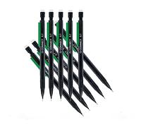 Q-CONNECT Portaminas KF01345 0,7 mm cuerpo negro con clip verde y 3 minas