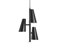Cono Lámpara Colgante Negro 3 Pantallas