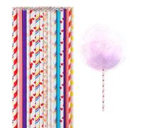 Conos de algodón de azúcar de colores aleatorios, 50 conos de papel coloridos, 13 pulgadas de largo, duraderos y divertidos para hacer dulces, fiestas y eventos