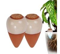 Conos de arcilla para riego Relaxdays, juego de 2, 350 ml, terracota/beige
