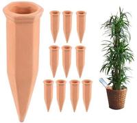 Conos de riego automático Unyqoos® de arcilla para plantas de interior y de balcón: suministro automático de agua, utilizables con botellas de vino o de plástico PET
