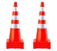 Conos de seguridad, conos de tráfico, 6 unidades, con reflectores naranjas de 36 pulgadas de altura, conos para señalización vial
