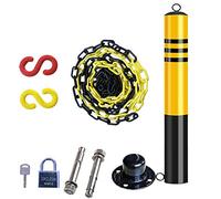 Conos de seguridad Postes De Seguridad for Barreras De Entradas Y Juego De Barreras De Cadena De Plástico De 5 M, Bolardos De Estacionamiento Con Anillo for Colgar Y Cinta Reflectante, Base Móvil(Size
