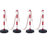 Conos delimitadores de tráfico ajustables, paquete de 4 unidades. Barrera delimitadora de seguridad vial con base rellenable y cadena de 2,4 metros, para señalización de tráfico, advertencias en estac