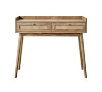 Consola 2 cajones con frentes de ratán y patas de madera l100 cm - palmo 35 cm