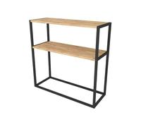 Consola birhan 2 estantes natural/negro 90x90x34 cm