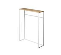 Consola de entrada de metal y madera blanca - l60 cm