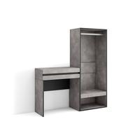 Skraut Home, Consola entrada, Mueble con cajón, 130x35x145cm, Recibidor, Vestidor abierto, Varios Colores disponibles Cement